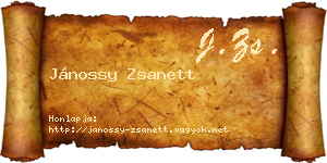 Jánossy Zsanett névjegykártya